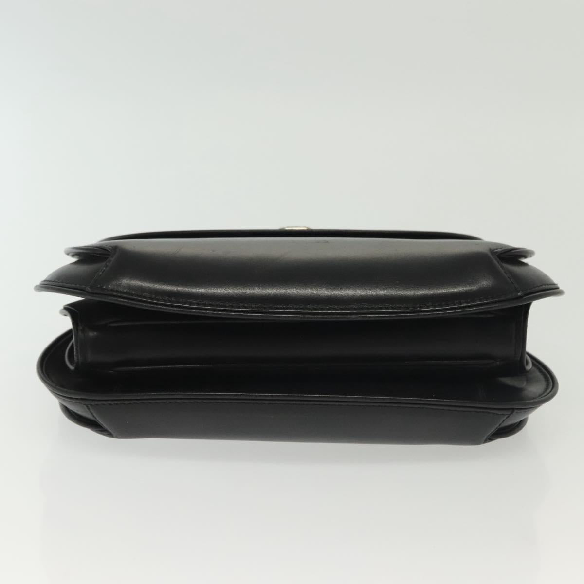 GUCCI Hand Bag Leather Black Gold 000 056 0004 Auth ep10863