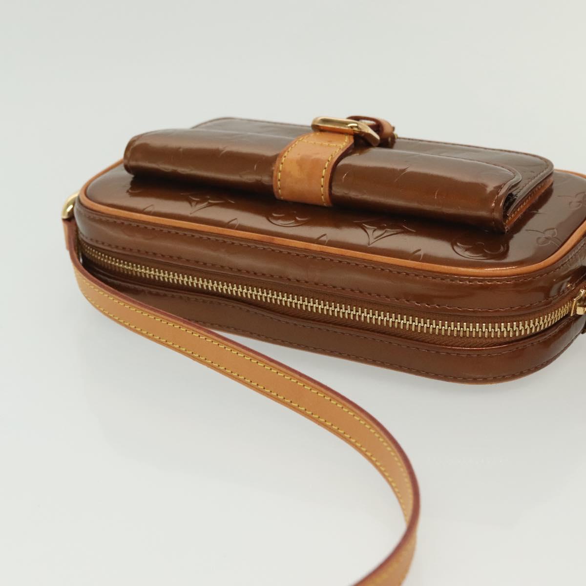 LOUIS VUITTON Monogram Vernis Christy MM Shoulder Bag Bronze M91109 Auth ep10864