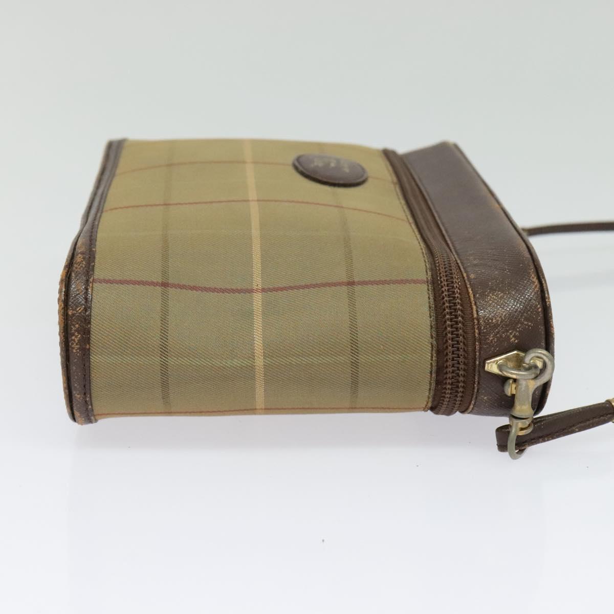 Burberrys Nova Check Shoulder Bag Canvas Beige Gold Auth ep10865