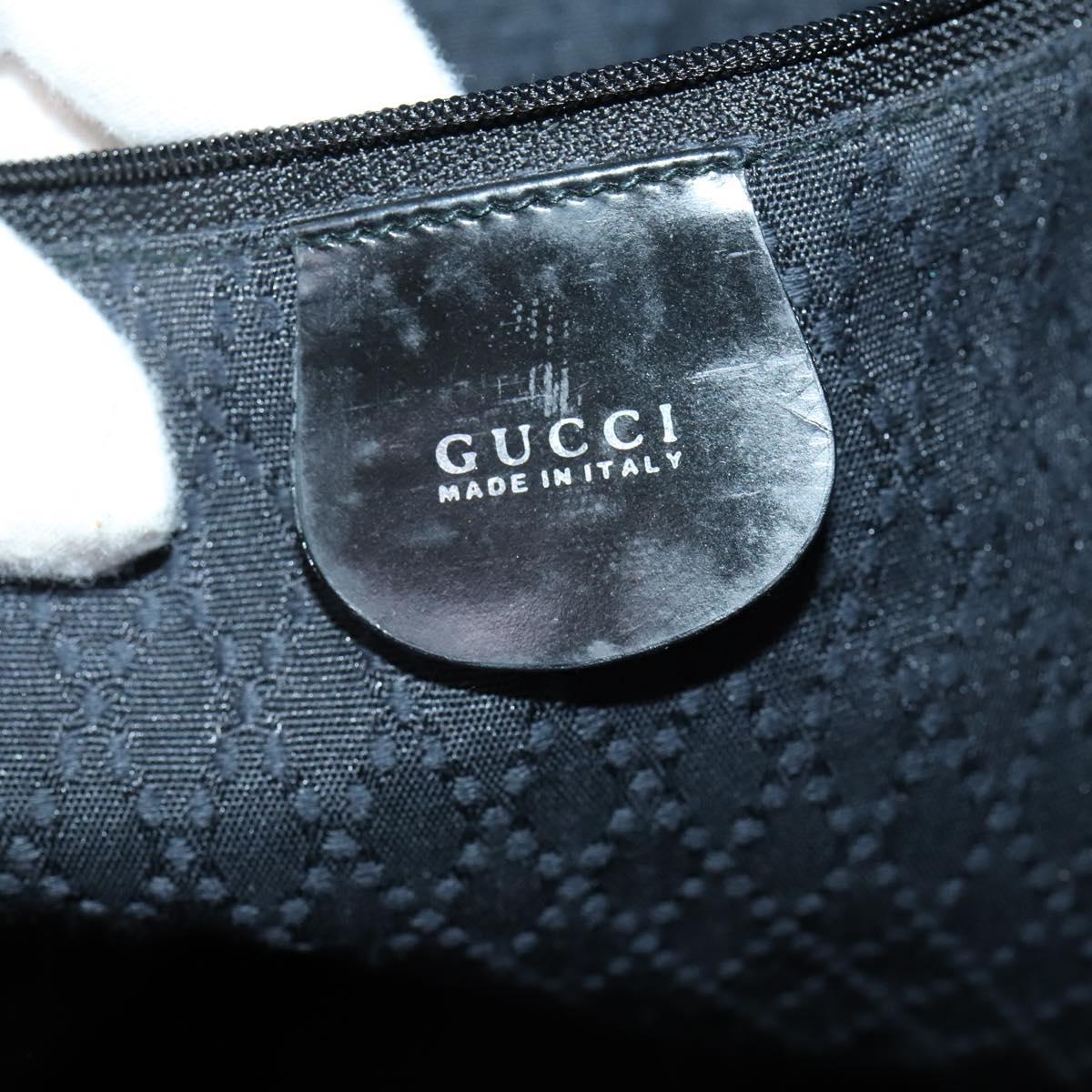 GUCCI Bamboo Tote Bag Nylon Black Silver 002 2052 0412 5 Auth ep10866