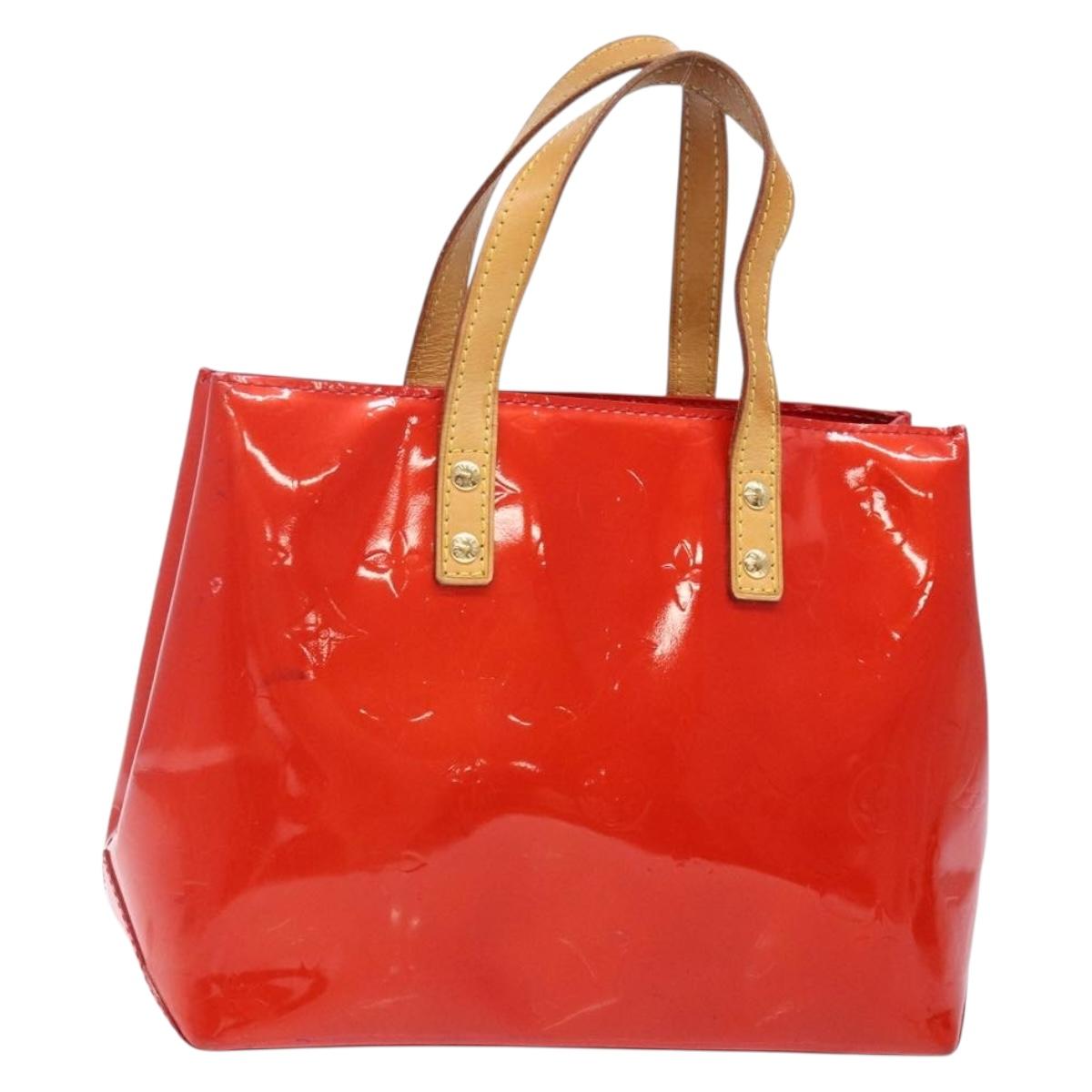 LOUIS VUITTON Monogram Vernis Reade PM Hand Bag Red Rouge M91088 LV Auth ep10876