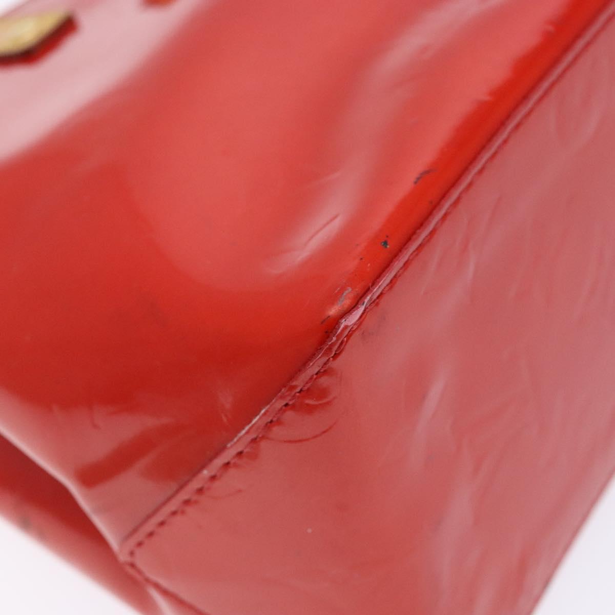 LOUIS VUITTON Monogram Vernis Reade PM Hand Bag Red Rouge M91088 LV Auth ep10876