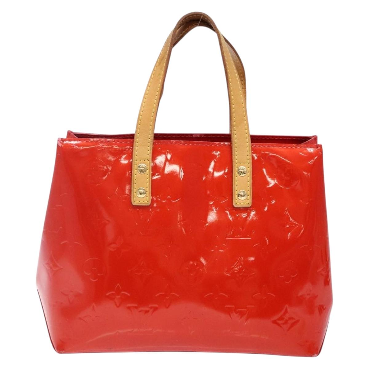 LOUIS VUITTON Monogram Vernis Reade PM Hand Bag Red Rouge M91088 LV Auth ep10876