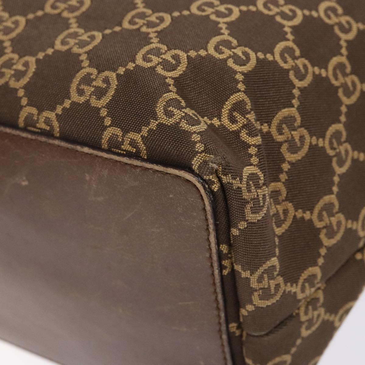 GUCCI GG Canvas Tote Bag Brown Gold 002 1098 Auth ep10894