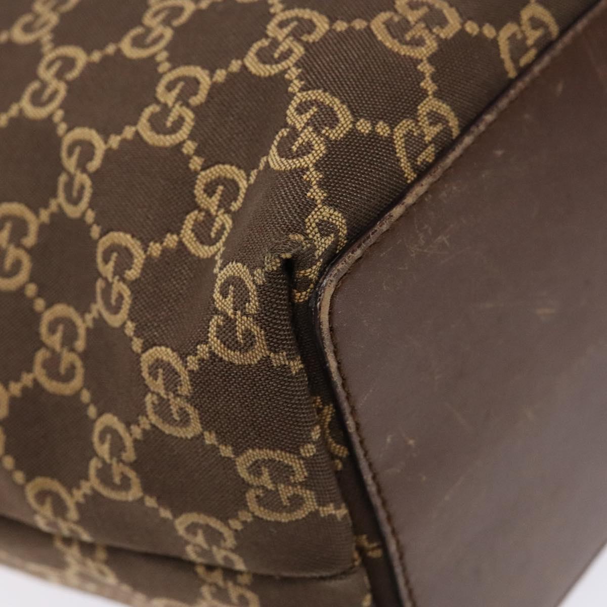 GUCCI GG Canvas Tote Bag Brown Gold 002 1098 Auth ep10894