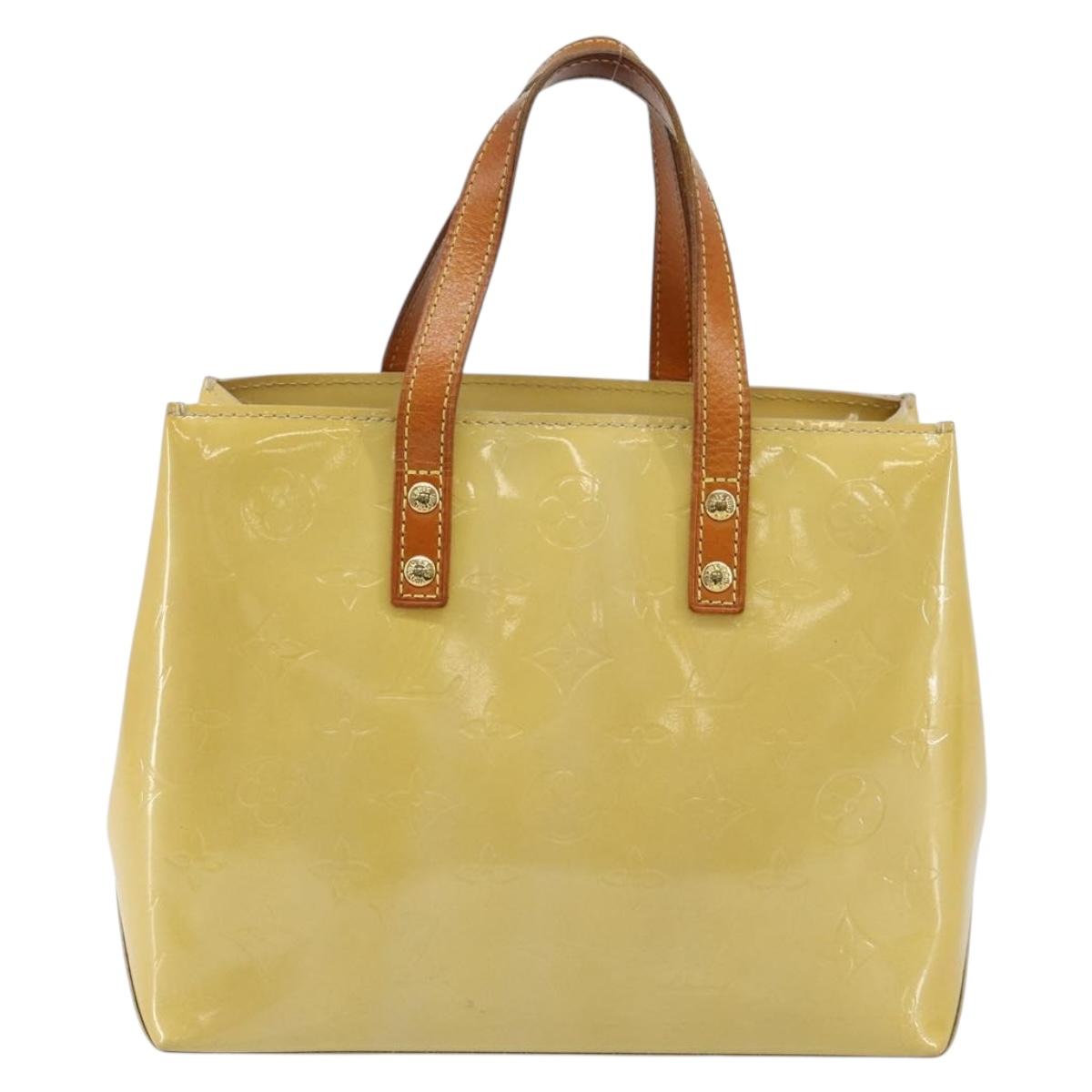 LOUIS VUITTON Monogram Vernis Reade PM Hand Bag Beige M91334 LV Auth ep10940