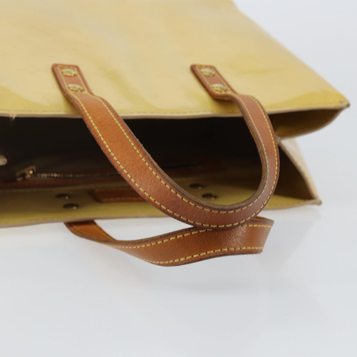 LOUIS VUITTON Monogram Vernis Reade PM Hand Bag Beige M91334 LV Auth ep10940