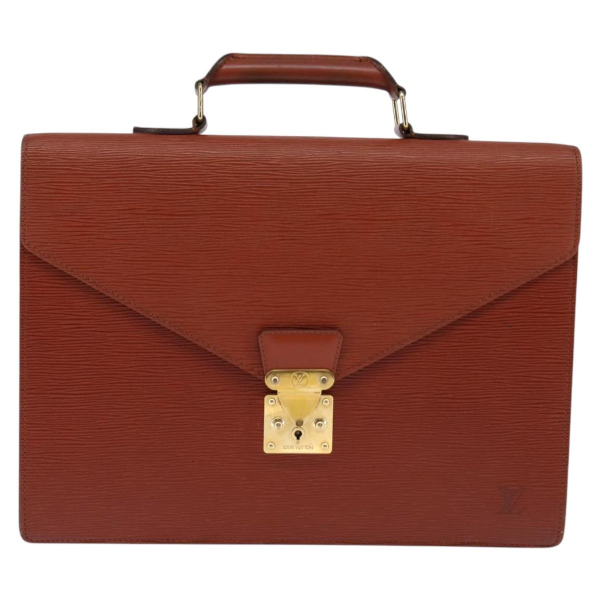 LOUIS VUITTON Epi Serviette Conseiller Briefcase Brown M54423 LV Auth ep10946