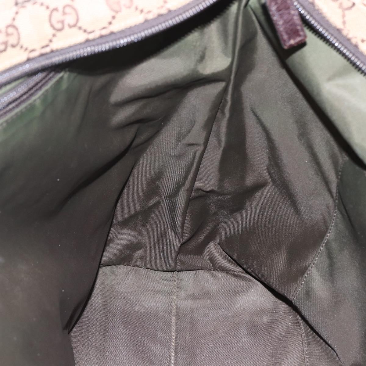 GUCCI GG Canvas Web Sherry Line Tote Bag Beige Silver 155524 Auth ep10948