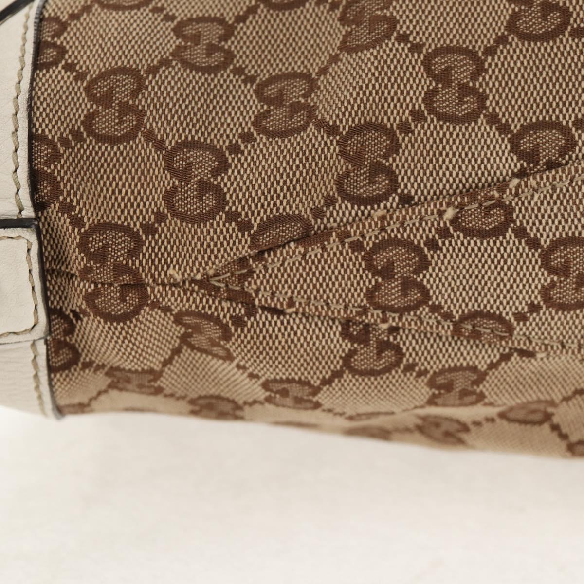 GUCCI GG Canvas Hand Bag 2way Beige White Auth ep10950