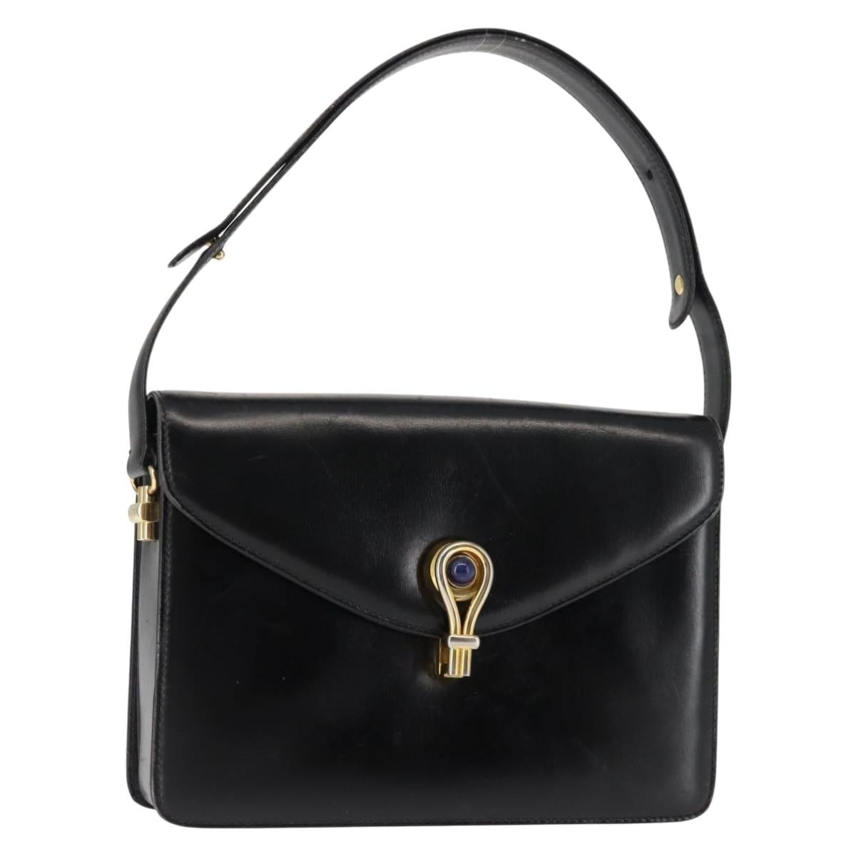 GUCCI Shoulder Bag Leather Black Auth ep10955