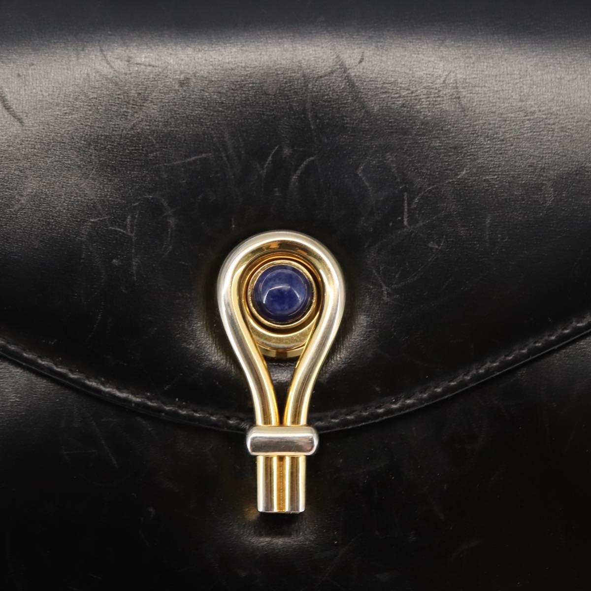 GUCCI Shoulder Bag Leather Black Auth ep10955