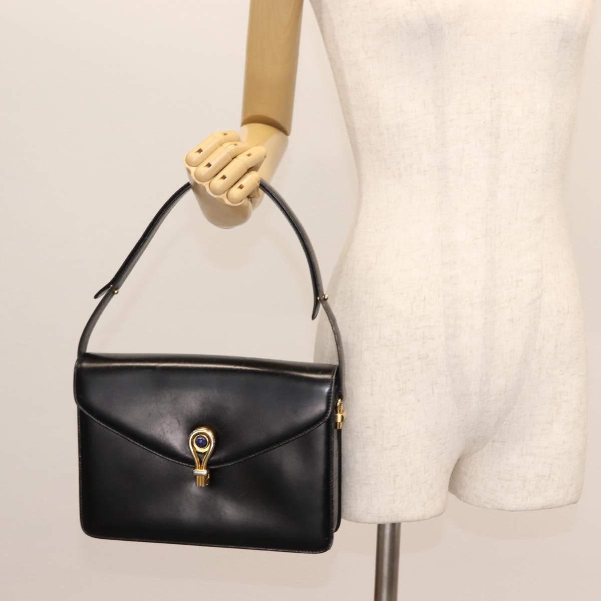 GUCCI Shoulder Bag Leather Black Auth ep10955