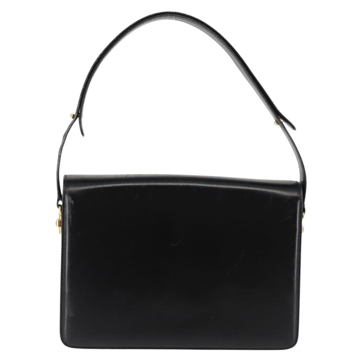 GUCCI Shoulder Bag Leather Black Auth ep10955