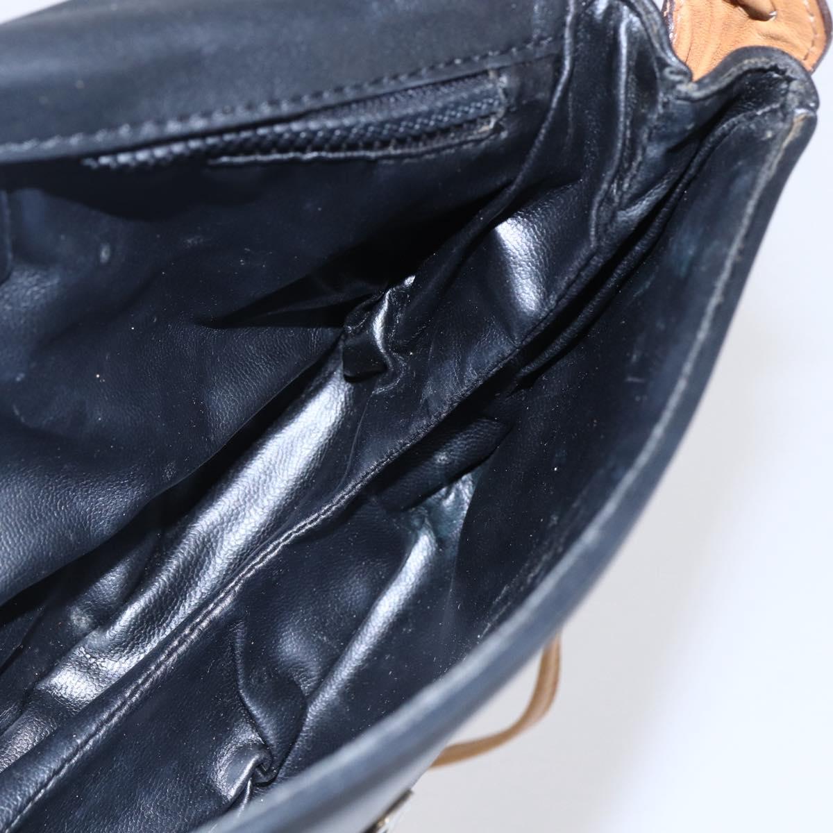 CELINE Shoulder Bag Leather Black Gold Auth ep10956