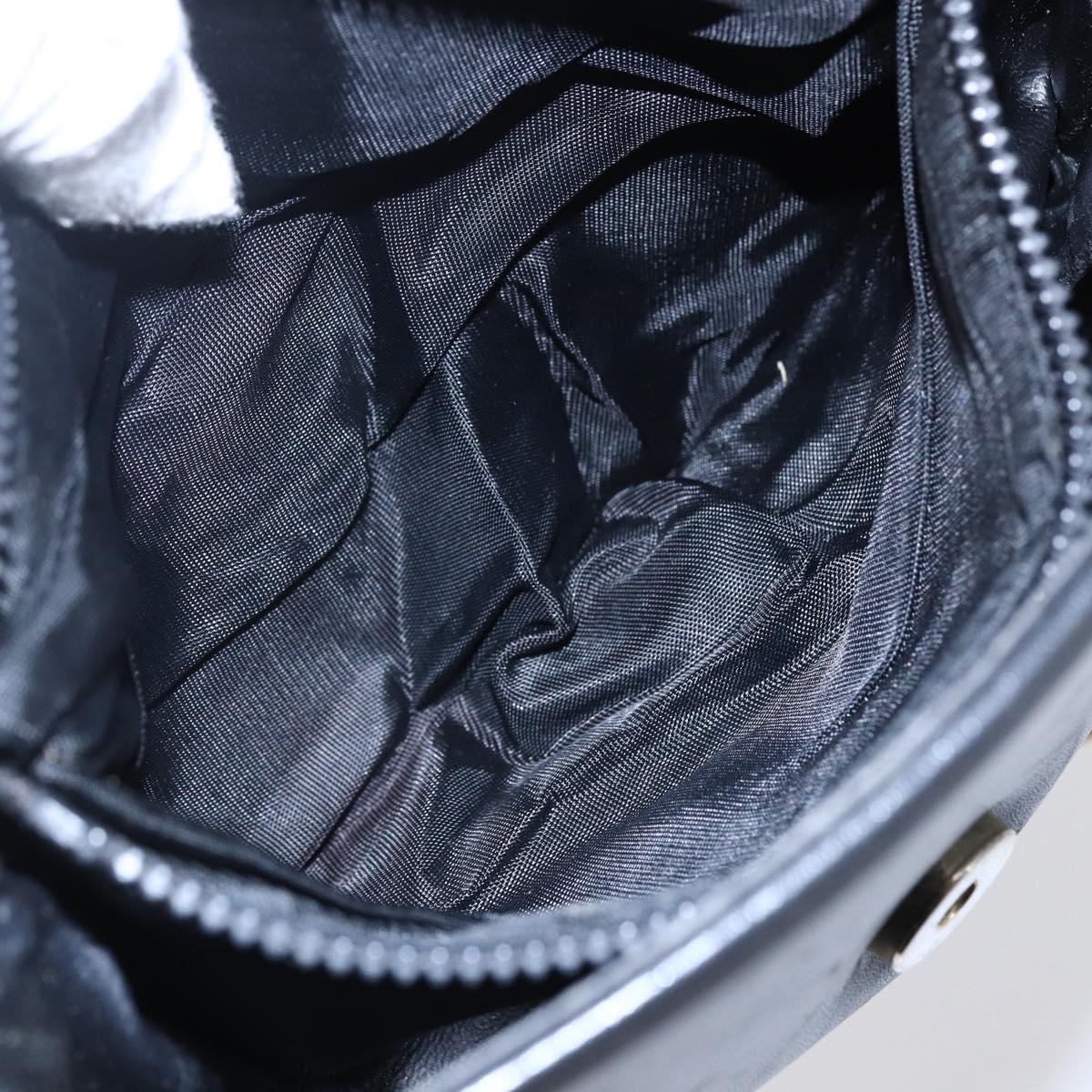 CELINE Shoulder Bag Leather Black Gold Auth ep10956