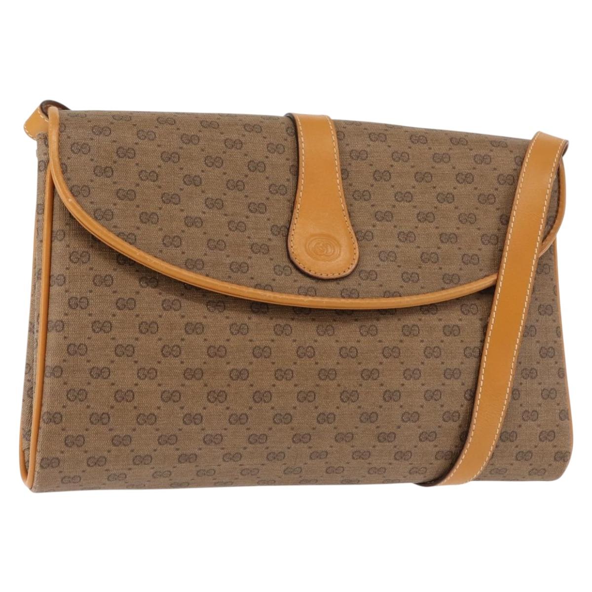 GUCCI Micro GG Supreme Shoulder Bag PVC Beige Gold 004 261 1923 Auth ep10957