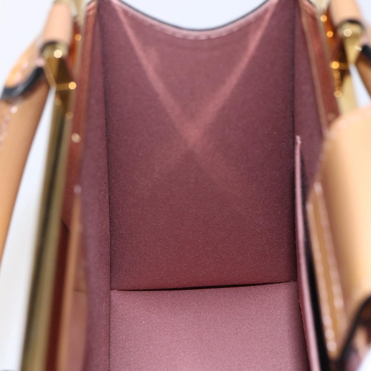 LOUIS VUITTON Monogram Vernis Desu PM Hand Bag Rose Velours M91596 Auth ep10958