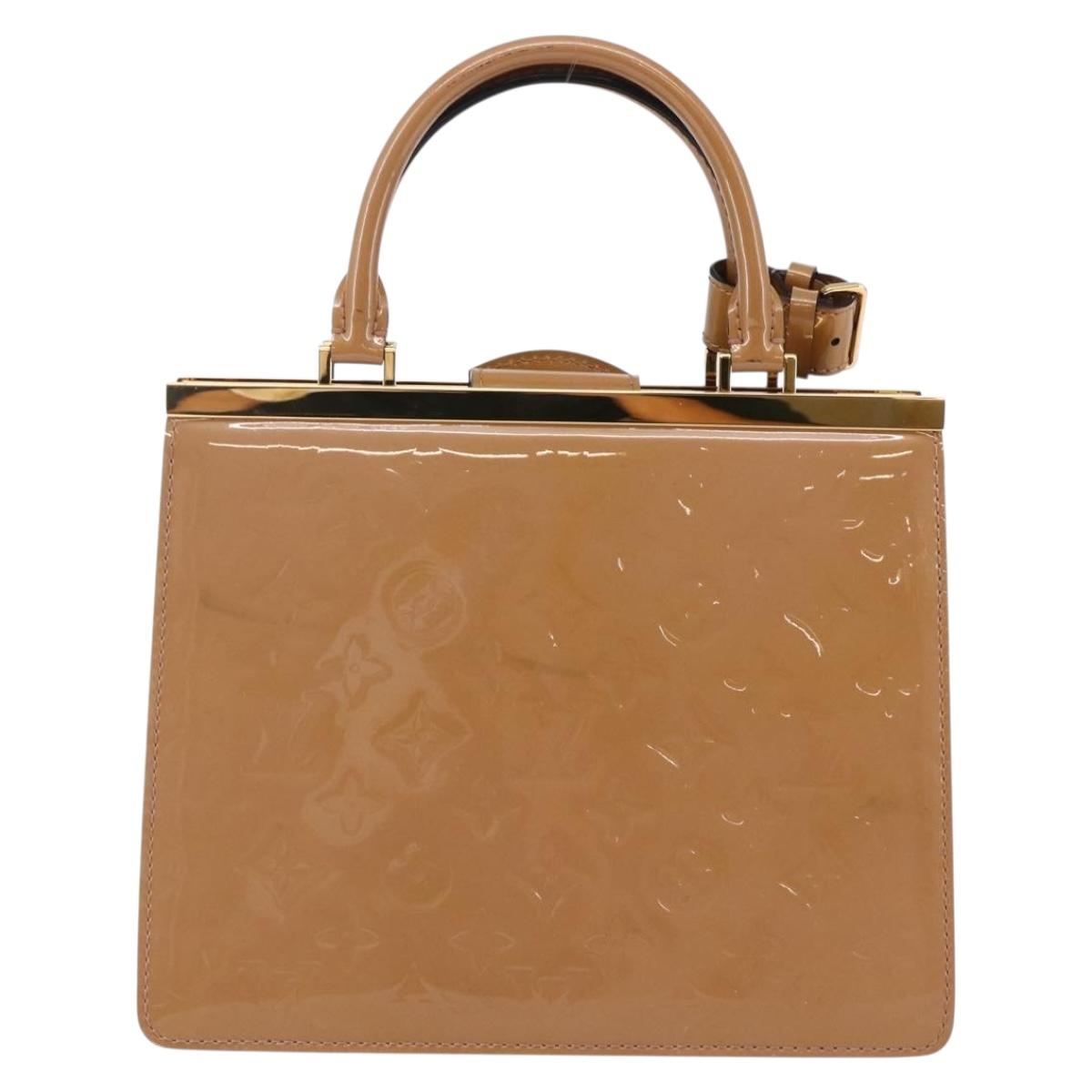 LOUIS VUITTON Monogram Vernis Desu PM Hand Bag Rose Velours M91596 Auth ep10958