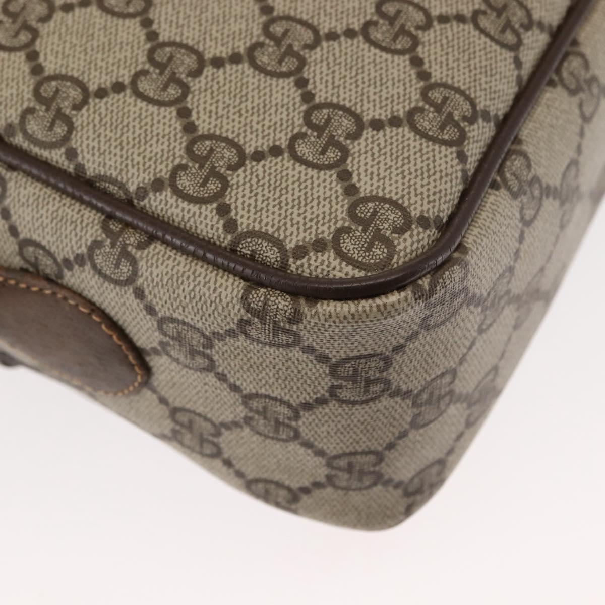 GUCCI GG Supreme Web Sherry Line Bag PVC Beige Gold 904 02 049 Auth ep10959