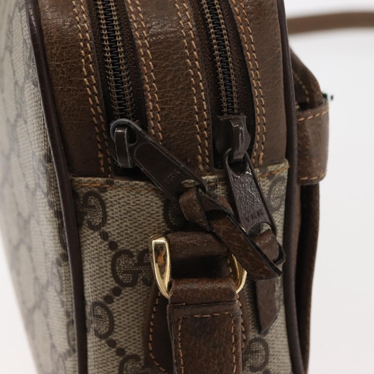GUCCI GG Supreme Web Sherry Line Bag PVC Beige Gold 904 02 049 Auth ep10959