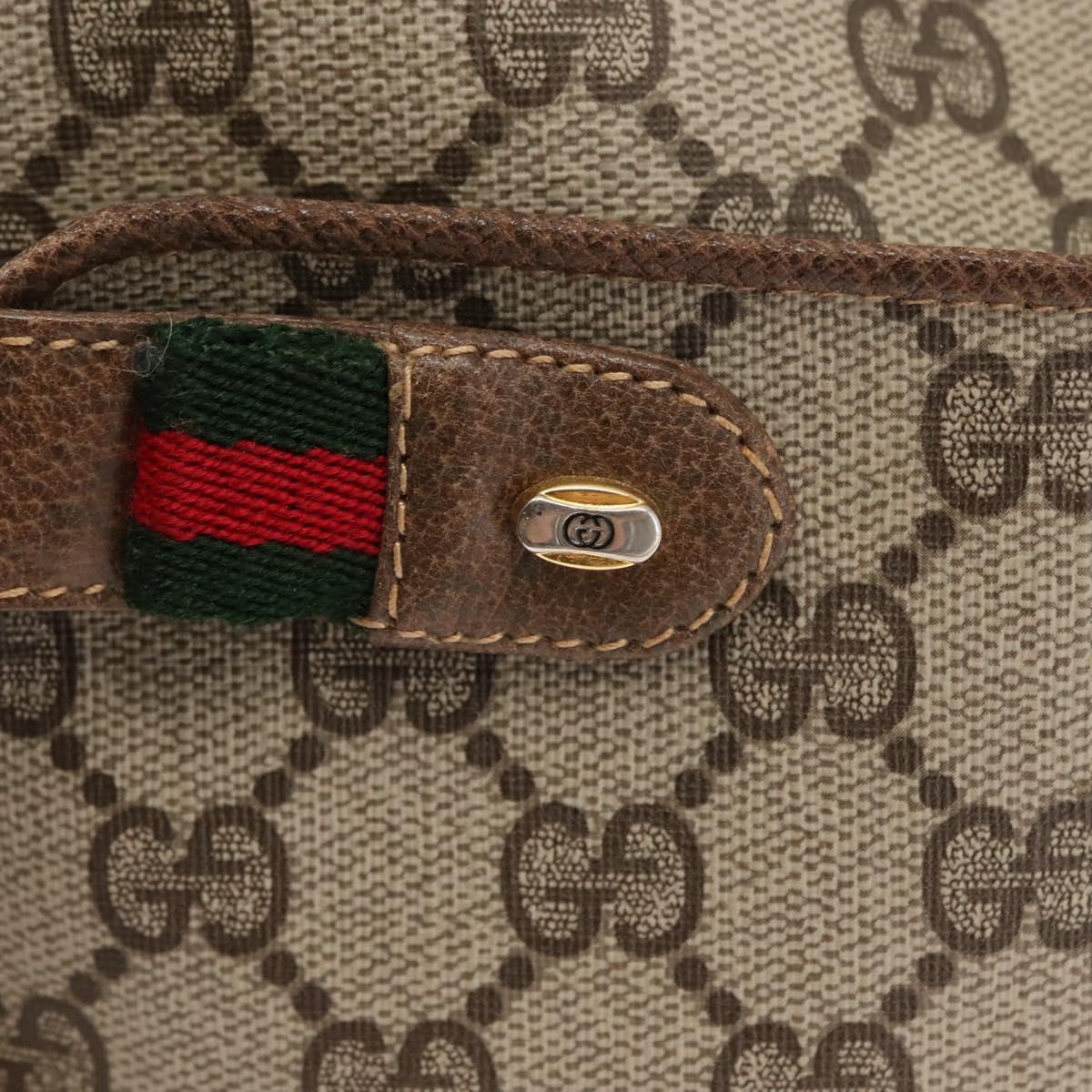 GUCCI GG Supreme Web Sherry Line Bag PVC Beige Gold 904 02 049 Auth ep10959