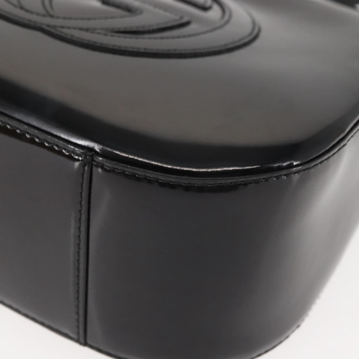 GUCCI Shoulder Bag Patent leather Black Auth ep10963