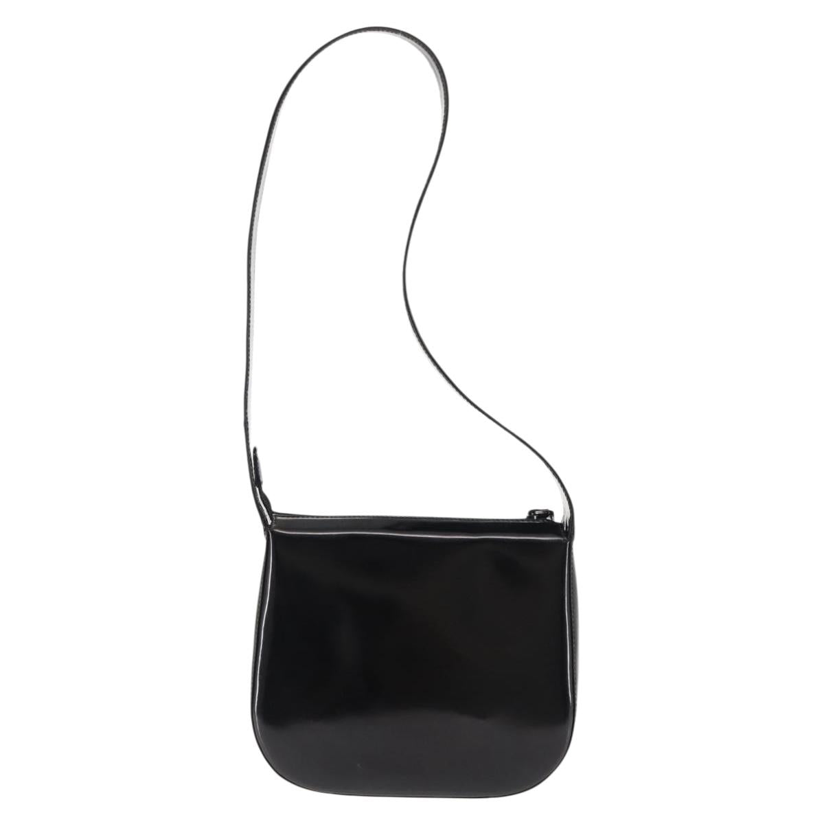 GUCCI Shoulder Bag Patent leather Black Auth ep10963