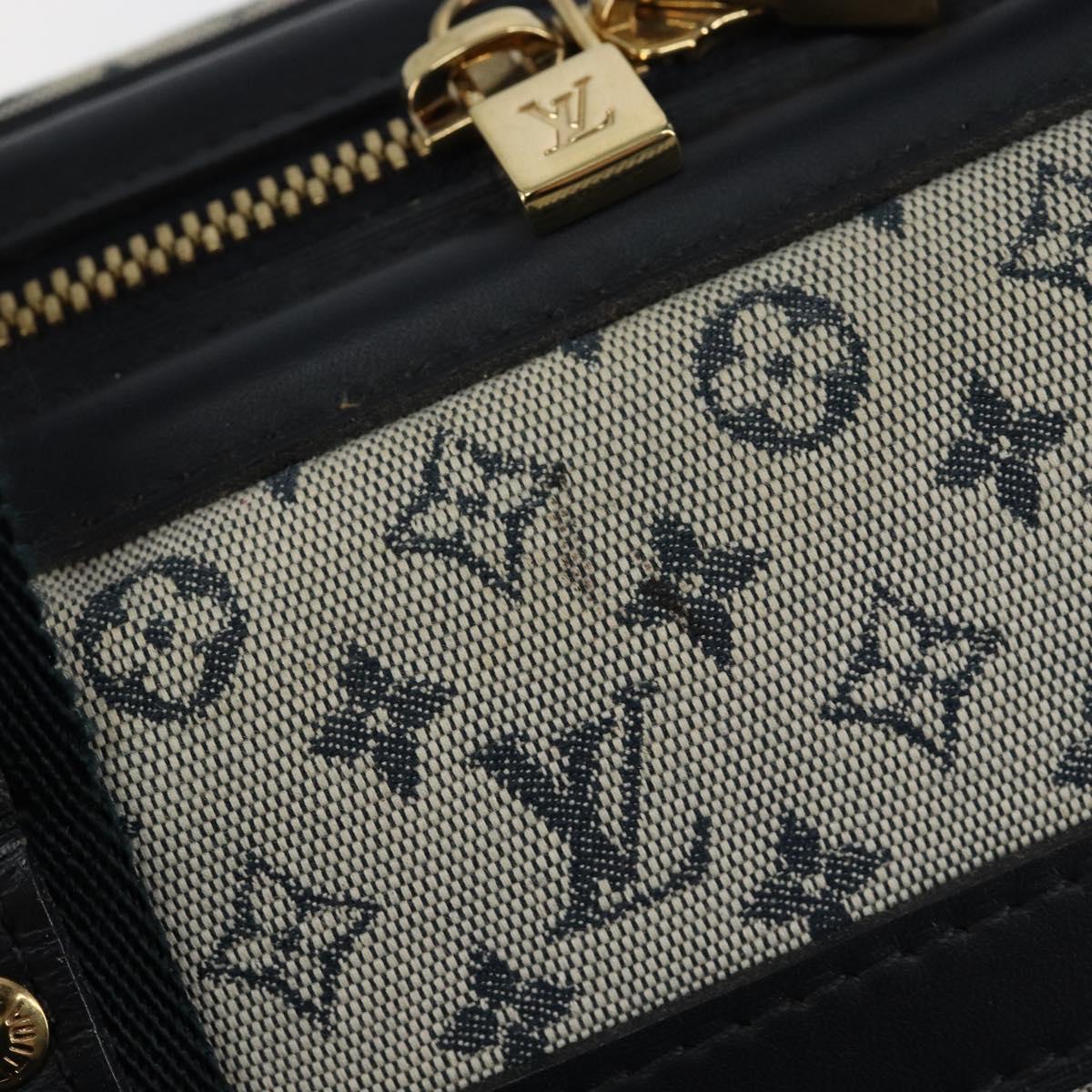 LOUIS VUITTON Monogram Mini Josephine PM Hand Bag Blue M92049 LV Auth ep10965