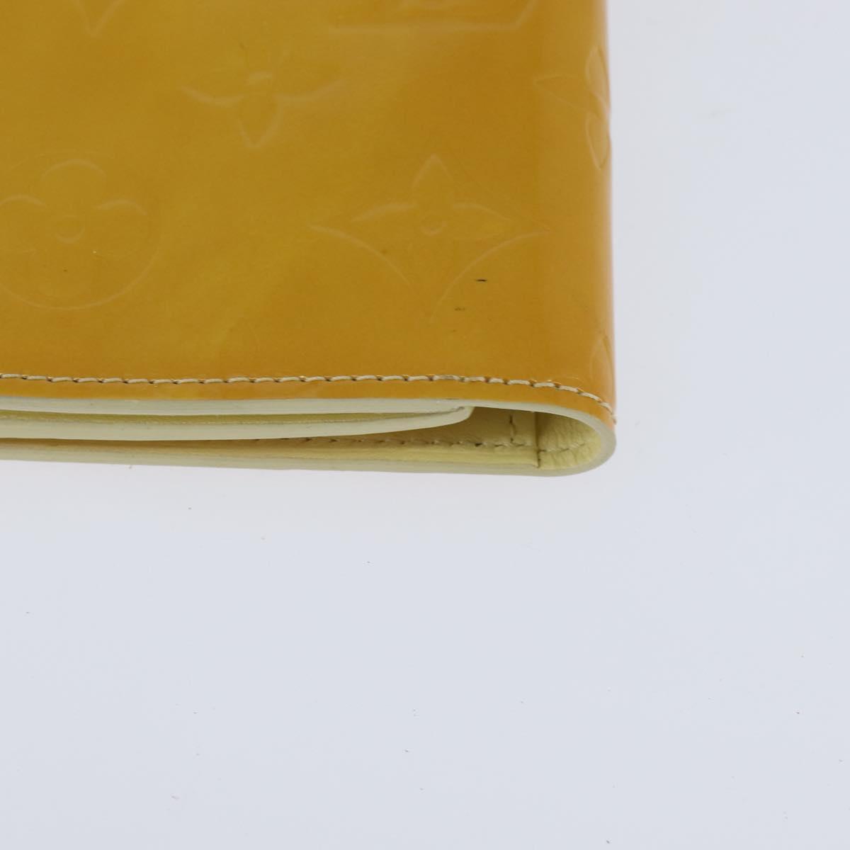 LOUIS VUITTON Monogram Vernis Walker Wallet Lime Yellow M91074 LV Auth ep10966