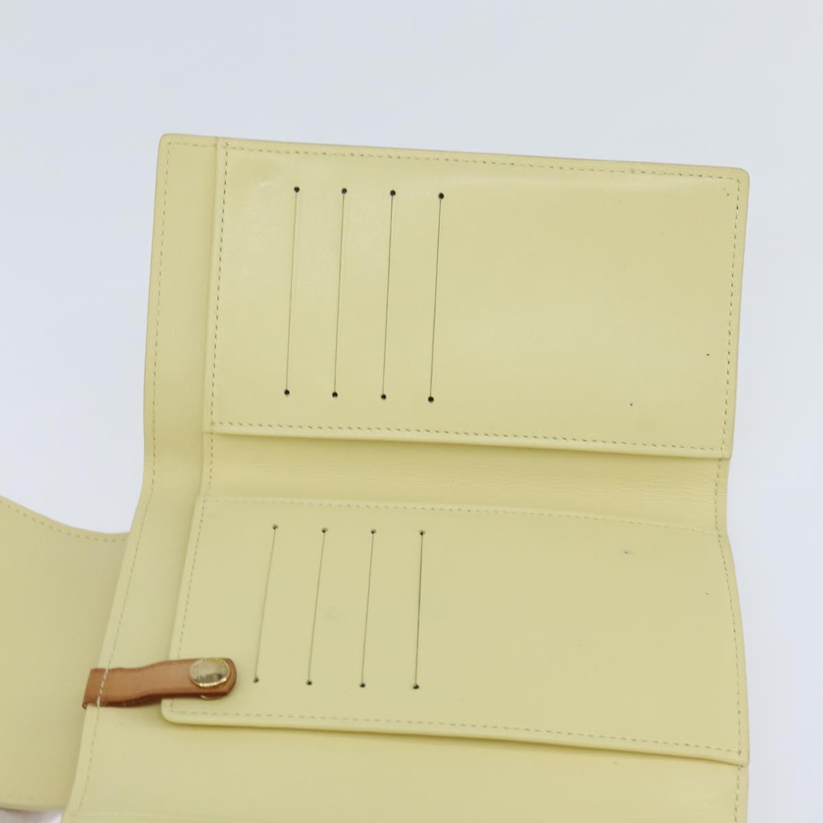 LOUIS VUITTON Monogram Vernis Walker Wallet Lime Yellow M91074 LV Auth ep10966