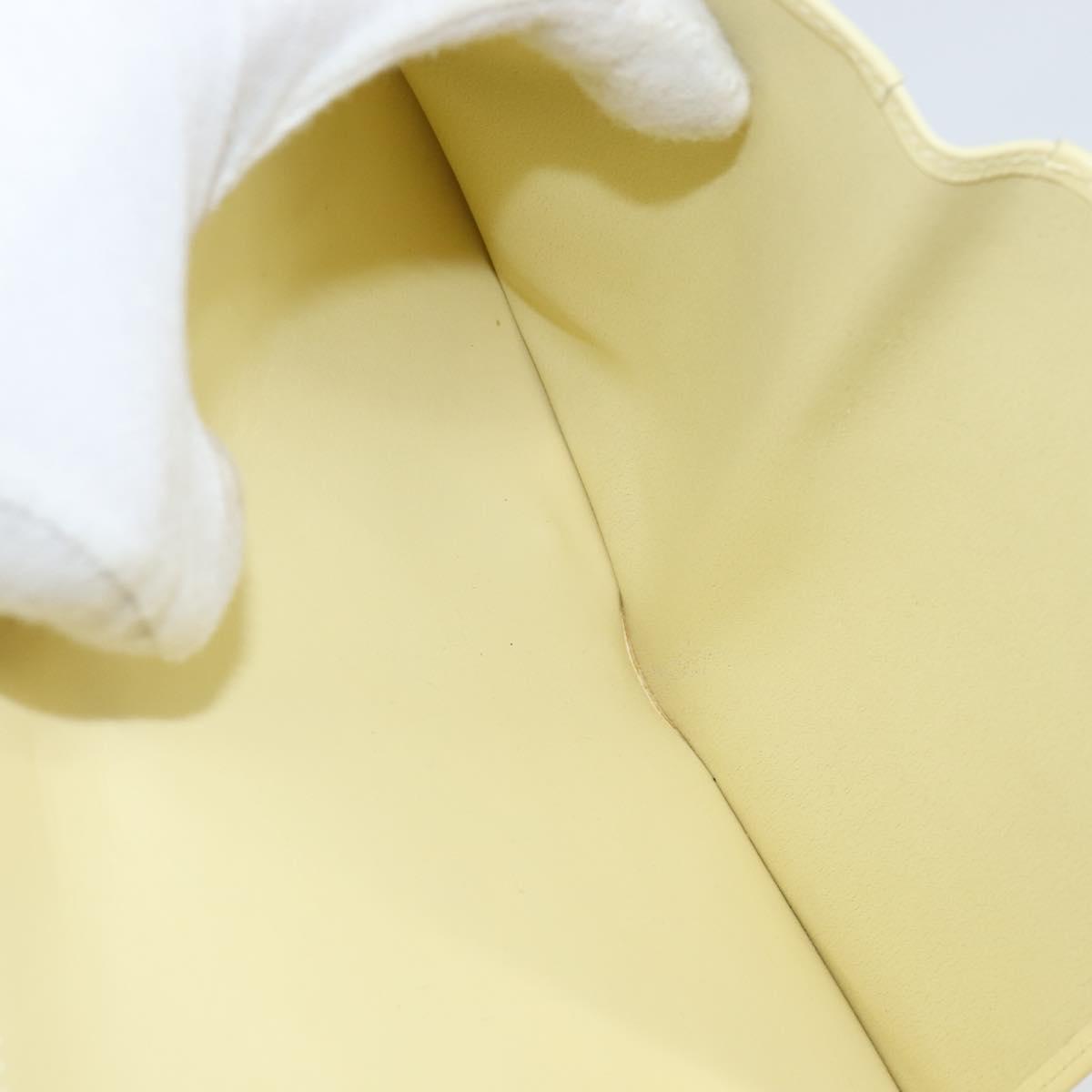 LOUIS VUITTON Monogram Vernis Walker Wallet Lime Yellow M91074 LV Auth ep10966