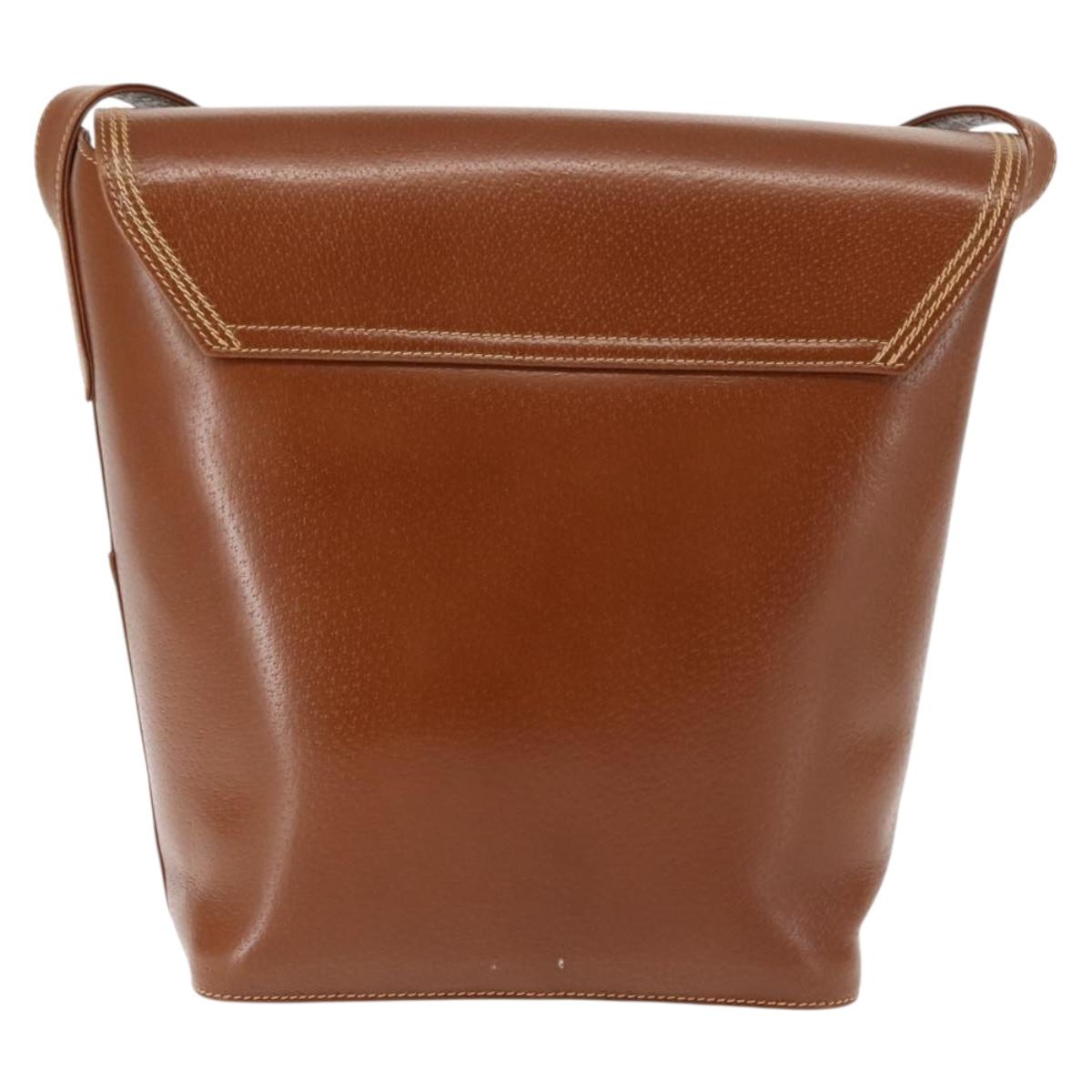 GUCCI Shoulder Bag Leather Brown Auth ep10968