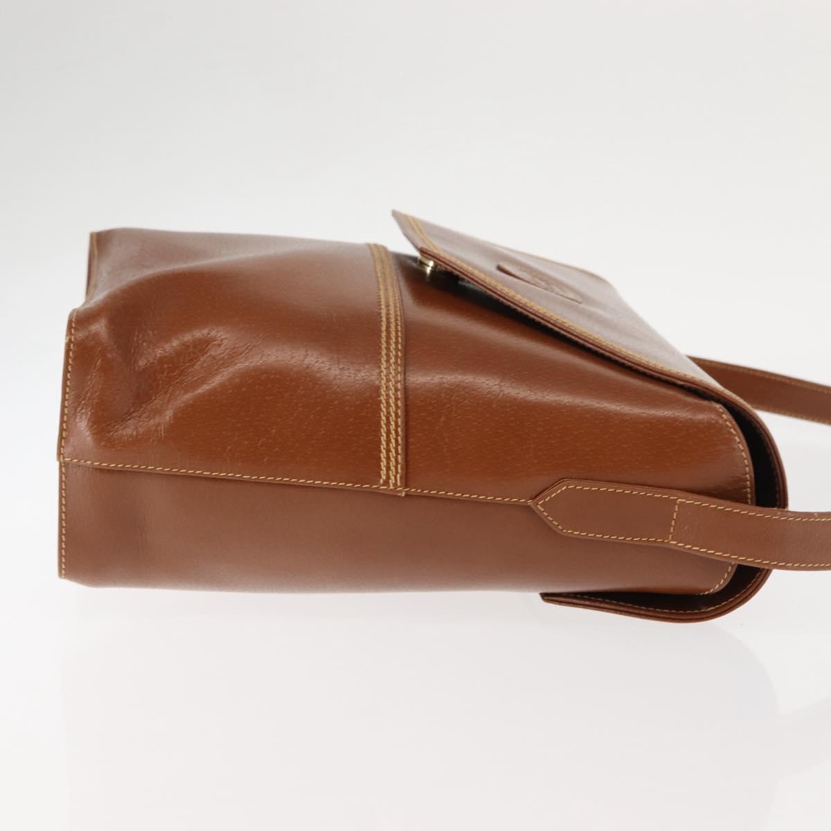 GUCCI Shoulder Bag Leather Brown Auth ep10968