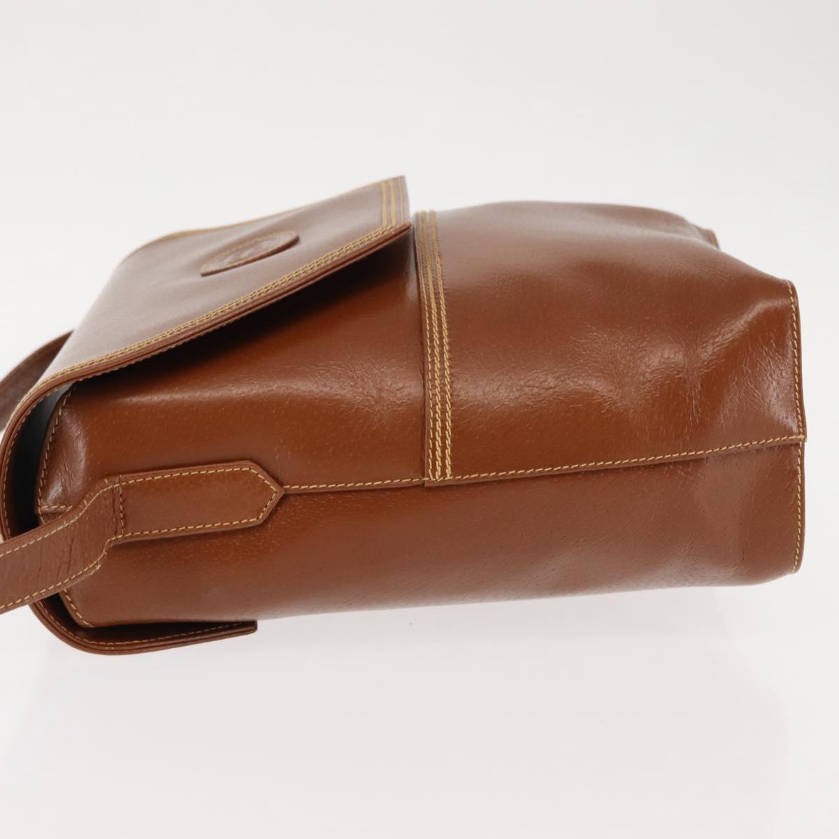 GUCCI Shoulder Bag Leather Brown Auth ep10968