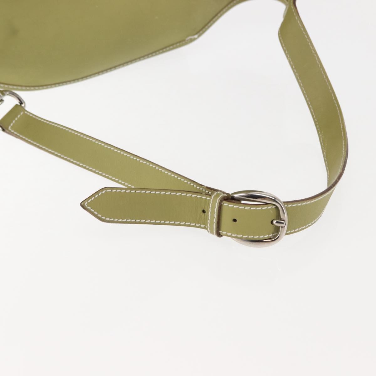 GUCCI Horsebit Shoulder Bag Suede Green Auth ep10969
