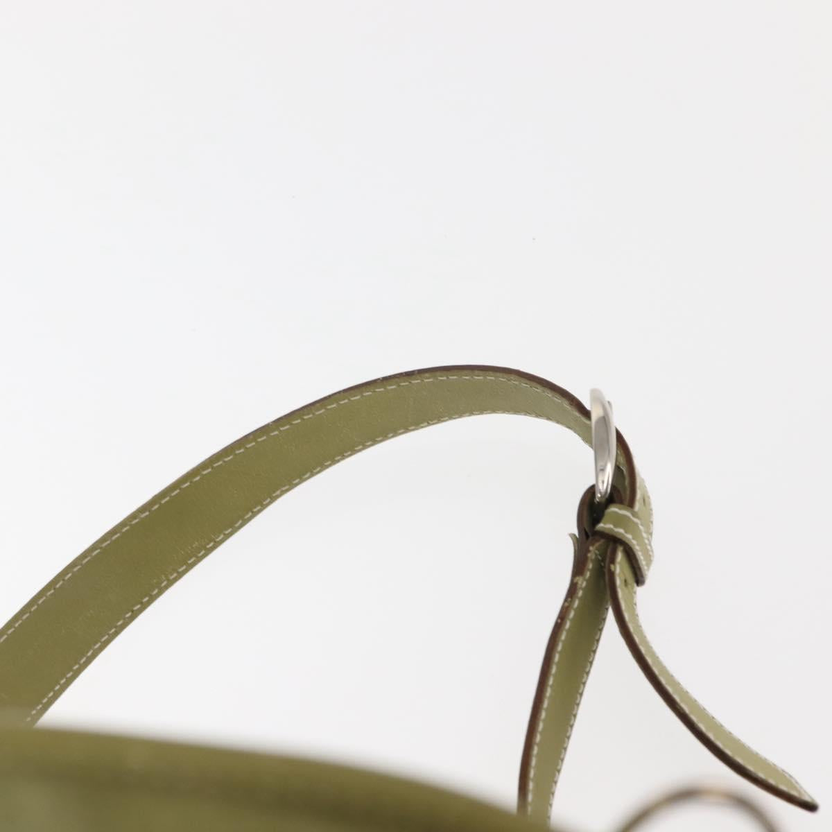 GUCCI Horsebit Shoulder Bag Suede Green Auth ep10969