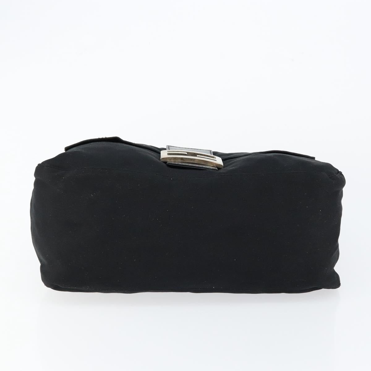 FENDI Mamma Baguette Shoulder Bag Nylon Black Silver Auth ep10970
