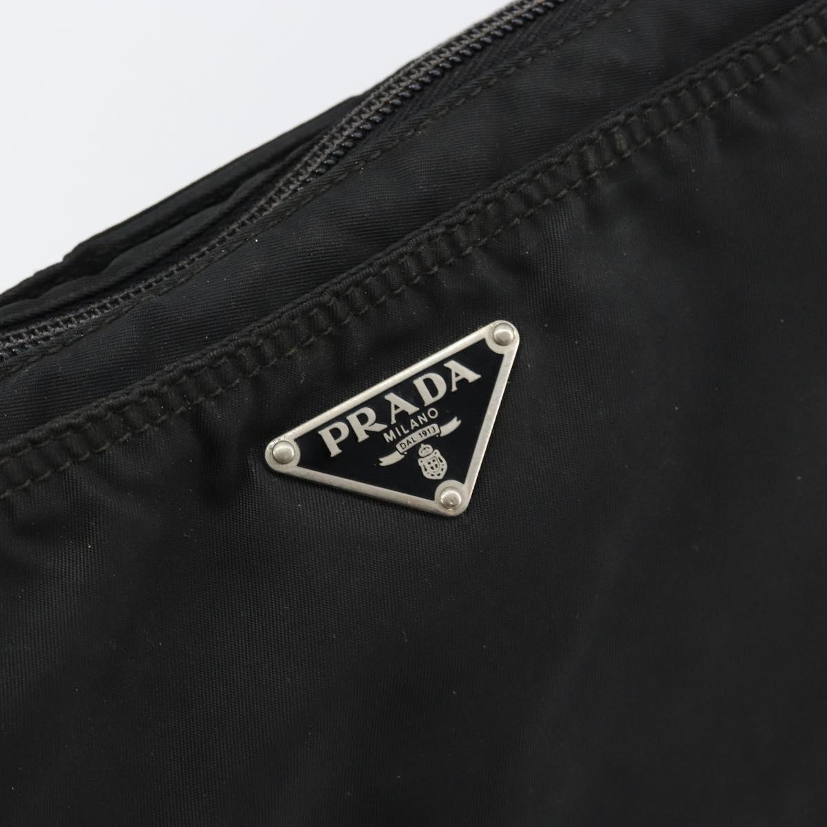 PRADA Shoulder Bag Nylon Black Silver Auth ep10975