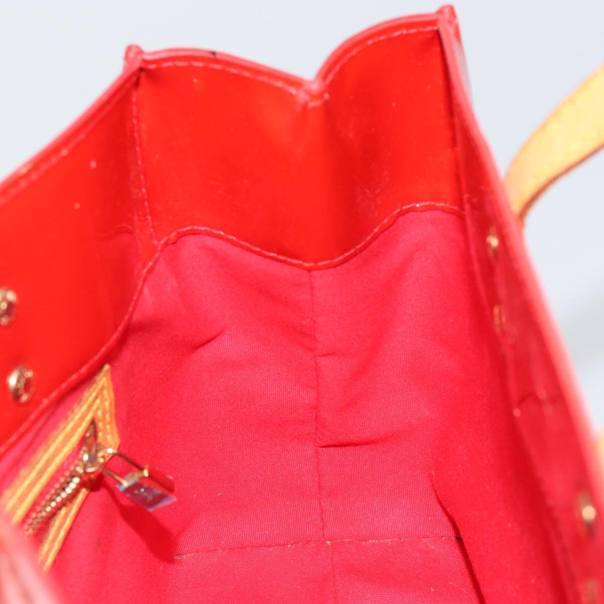 LOUIS VUITTON Monogram Vernis Reade PM Hand Bag Red Rouge M91088 LV Auth ep10979