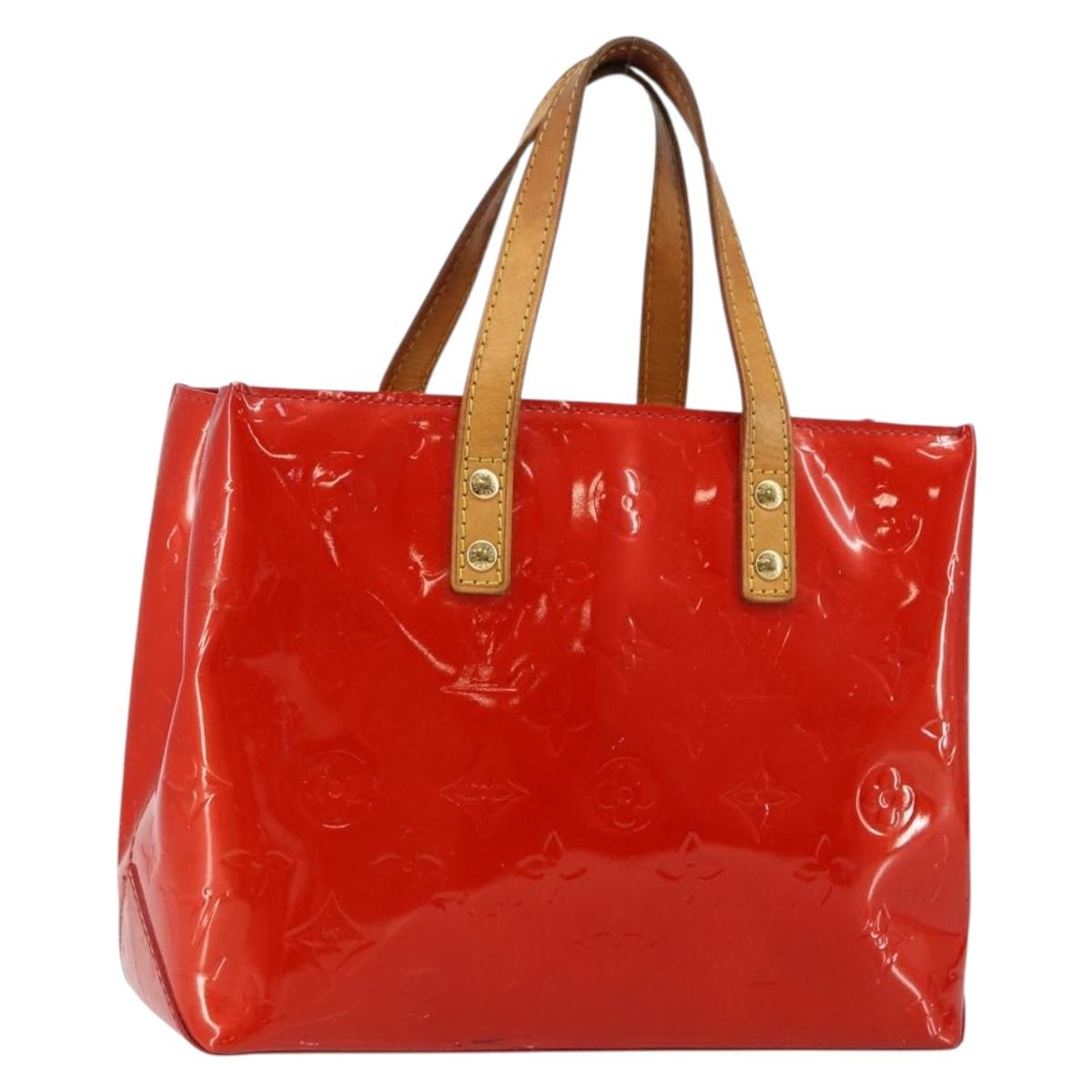 LOUIS VUITTON Monogram Vernis Reade PM Hand Bag Red Rouge M91088 LV Auth ep10979