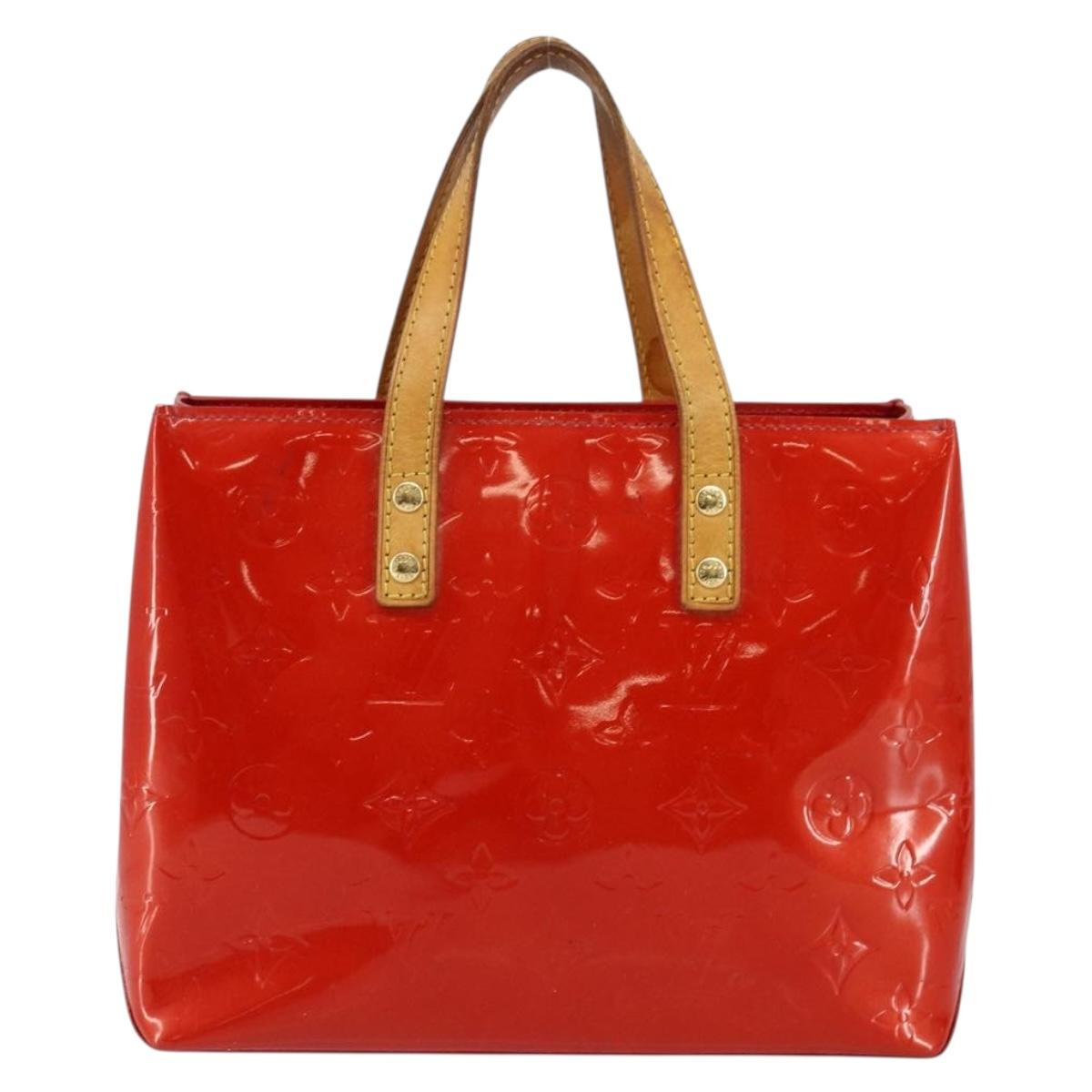 LOUIS VUITTON Monogram Vernis Reade PM Hand Bag Red Rouge M91088 LV Auth ep10979
