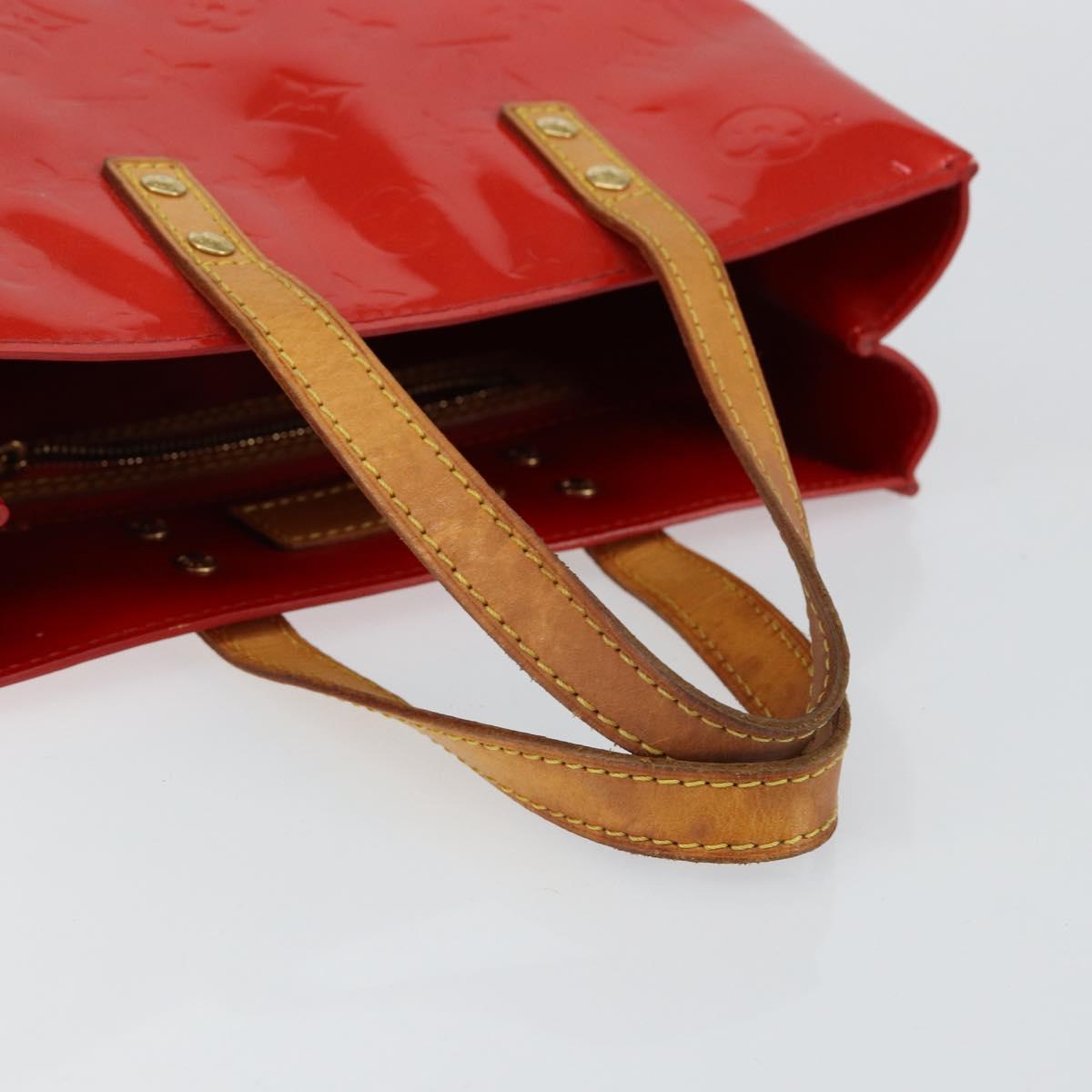 LOUIS VUITTON Monogram Vernis Reade PM Hand Bag Red Rouge M91088 LV Auth ep10979