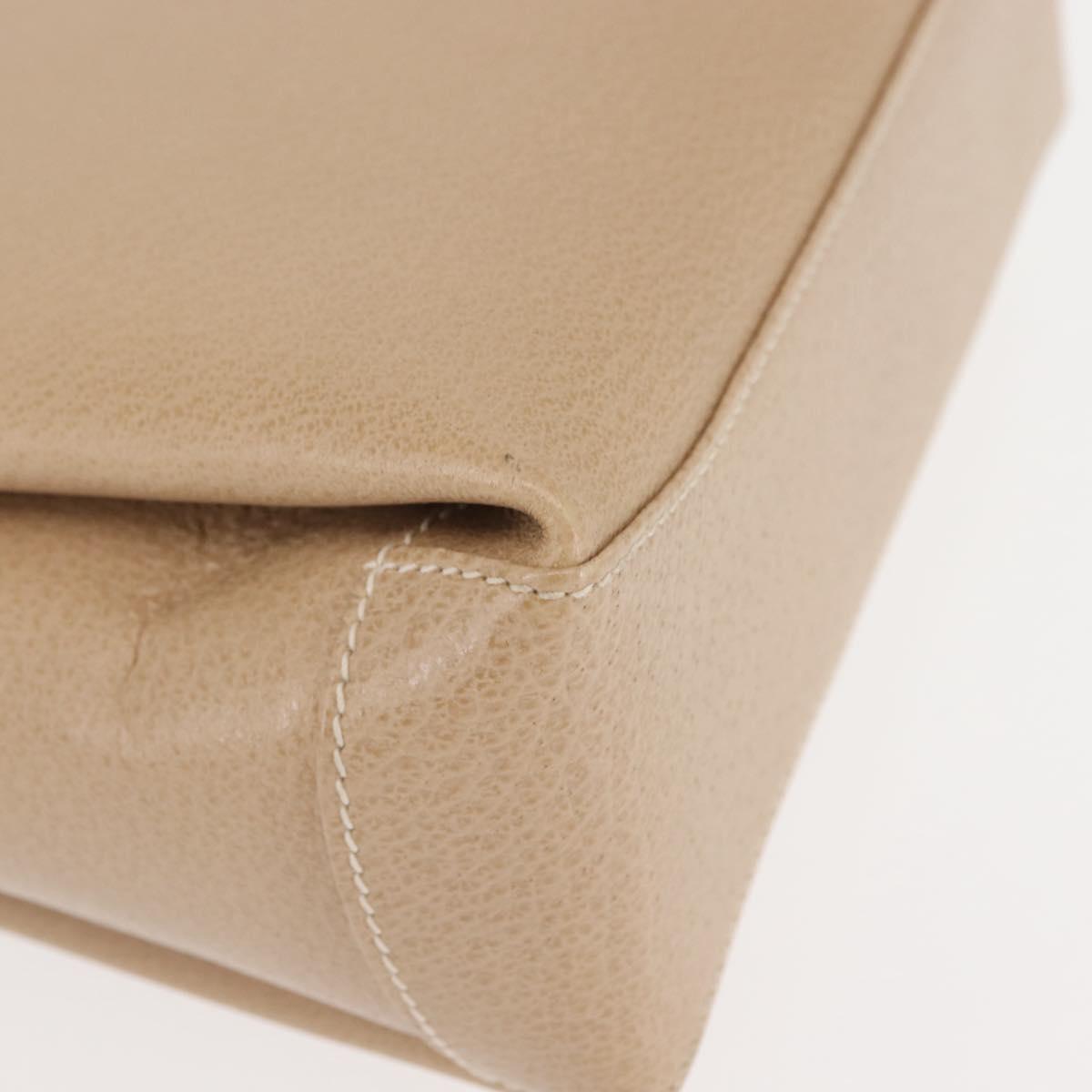 GUCCI Bamboo Hand Bag Leather 2way Beige Gold 000 781 0175 Auth ep10980