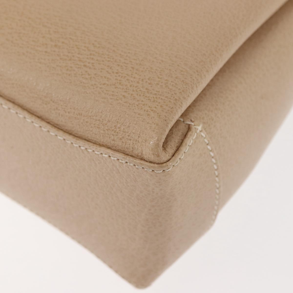 GUCCI Bamboo Hand Bag Leather 2way Beige Gold 000 781 0175 Auth ep10980