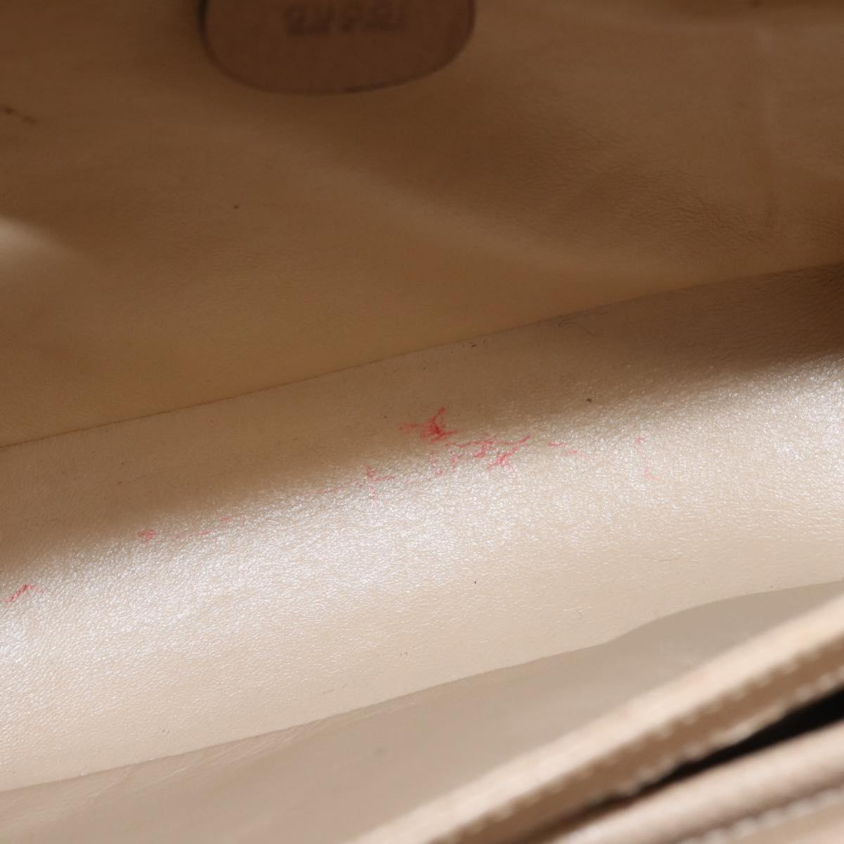 GUCCI Bamboo Hand Bag Leather 2way Beige Gold 000 781 0175 Auth ep10980