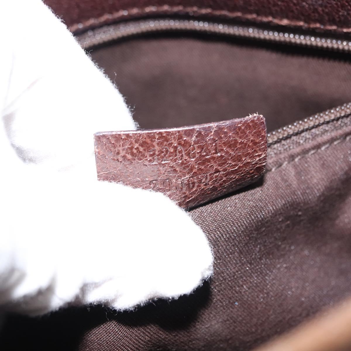 GUCCI GG Canvas Shoulder Bag Beige Silver 120841 Auth ep10981