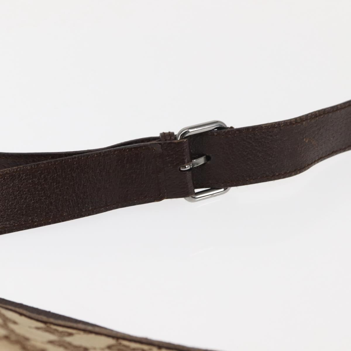 GUCCI GG Canvas Shoulder Bag Beige Silver 120841 Auth ep10981