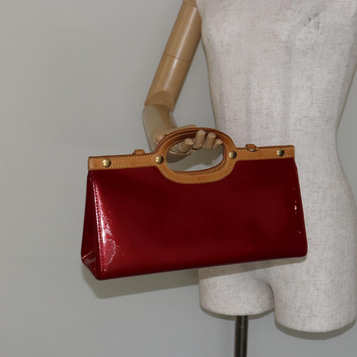 LOUIS VUITTON Monogram Vernis Roxbury Drive Bag 2way Red M91987 LV Auth ep10983