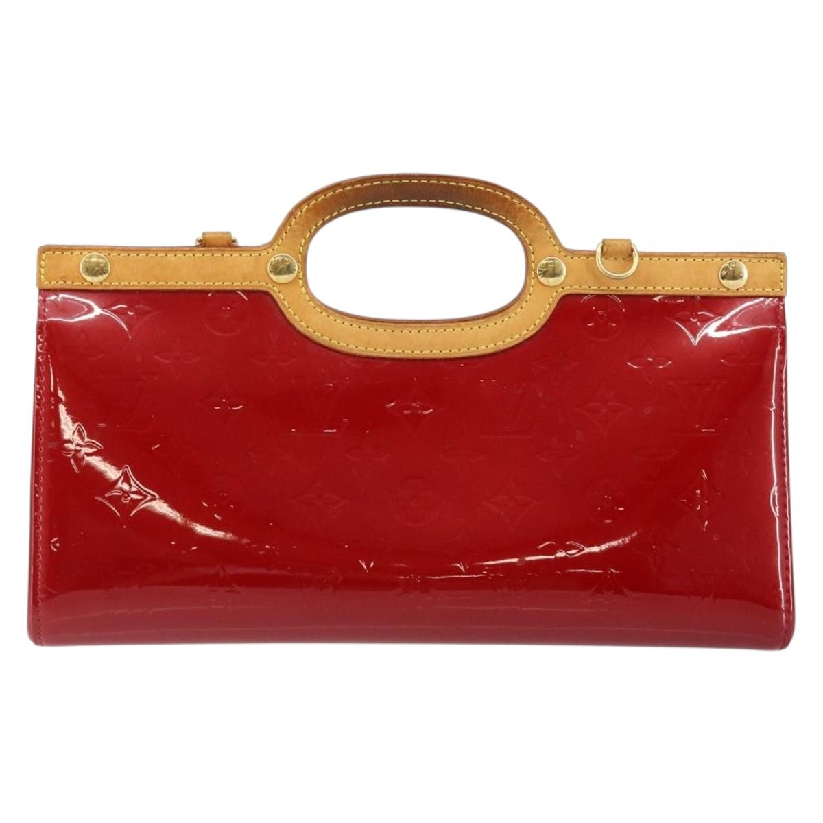 LOUIS VUITTON Monogram Vernis Roxbury Drive Bag 2way Red M91987 LV Auth ep10983